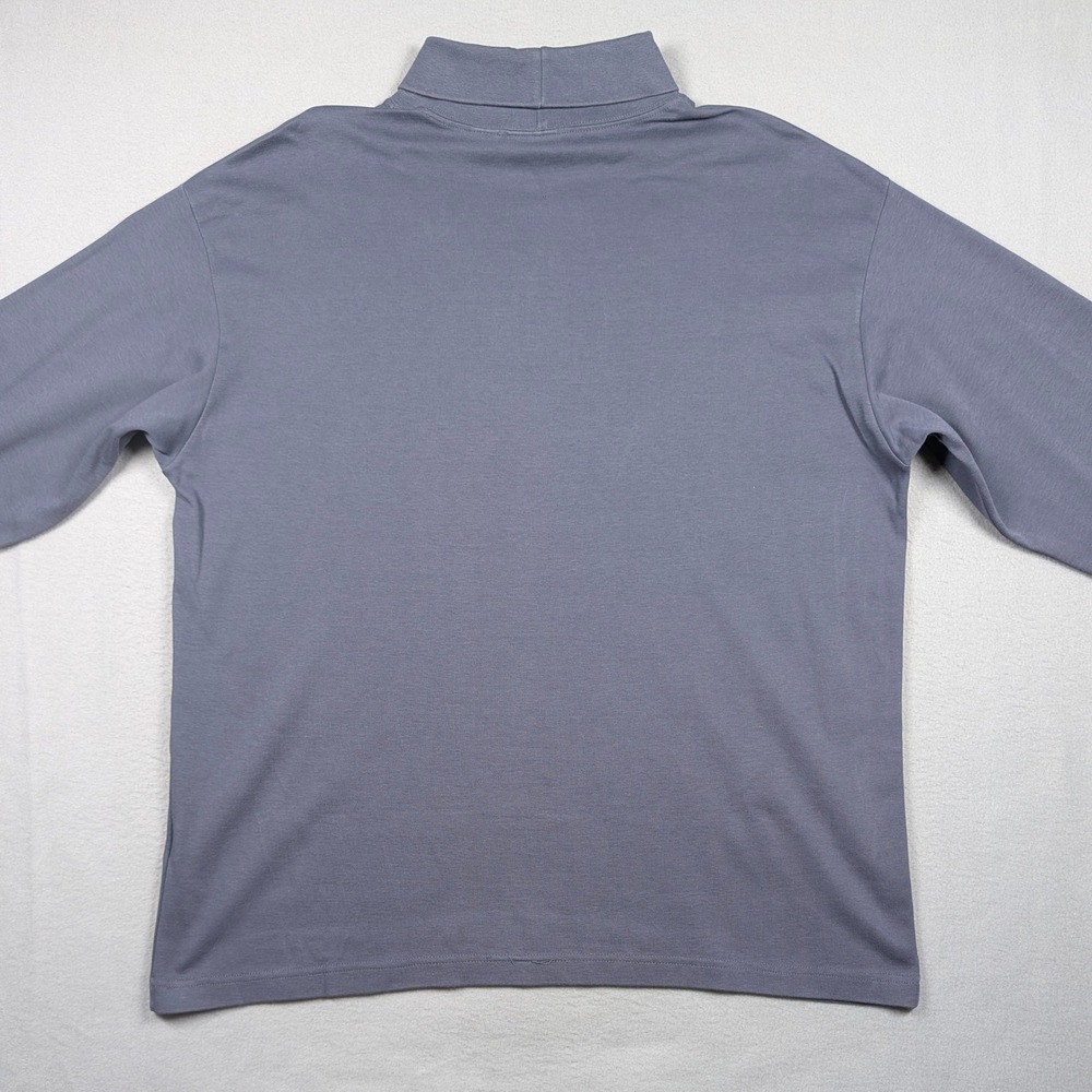 Vintage LL Bean Turtleneck Shirt Mens XL Blue Cotton Long Sleeve Mock USA Made - Picture 8 of 9
